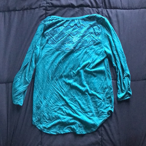 Neon Soul women’s thin button up lace back Teal green shirt Size Large.Brand New - Picture 2 of 8